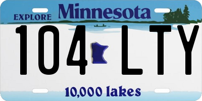 MN license plate 104LTY