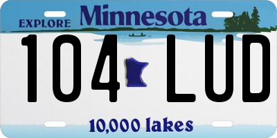 MN license plate 104LUD