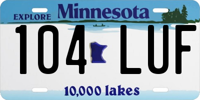 MN license plate 104LUF