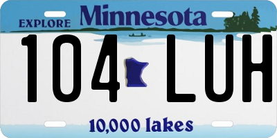 MN license plate 104LUH
