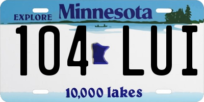 MN license plate 104LUI