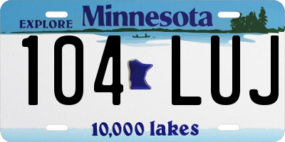 MN license plate 104LUJ