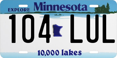 MN license plate 104LUL