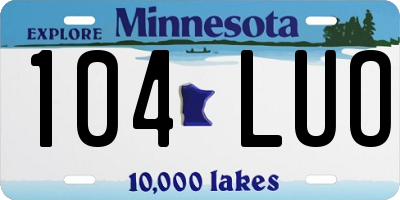MN license plate 104LUO