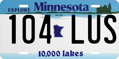 MN license plate 104LUS