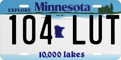 MN license plate 104LUT
