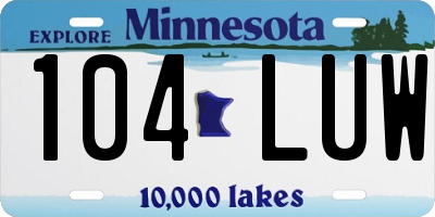 MN license plate 104LUW