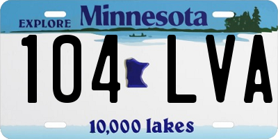 MN license plate 104LVA