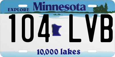MN license plate 104LVB