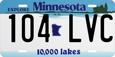 MN license plate 104LVC