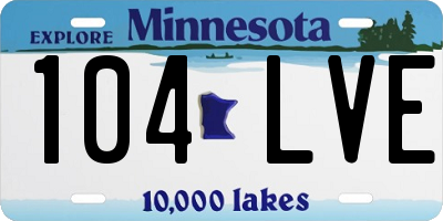 MN license plate 104LVE