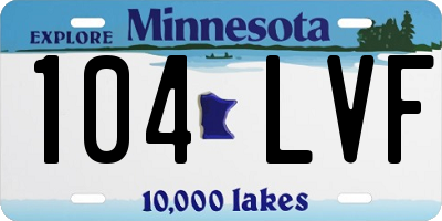 MN license plate 104LVF