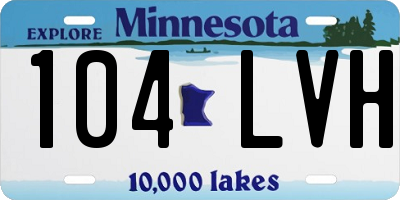 MN license plate 104LVH