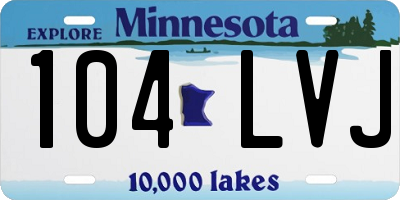 MN license plate 104LVJ