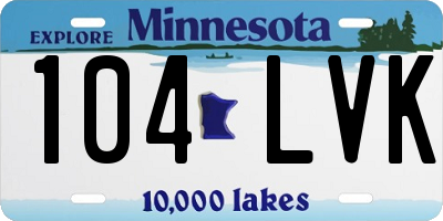 MN license plate 104LVK