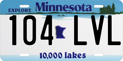 MN license plate 104LVL