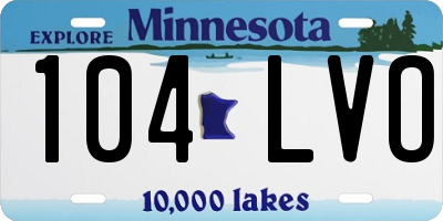MN license plate 104LVO