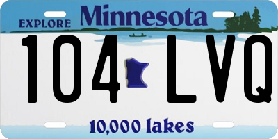 MN license plate 104LVQ
