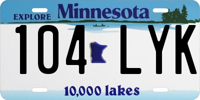 MN license plate 104LYK