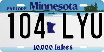 MN license plate 104LYU
