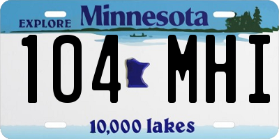 MN license plate 104MHI