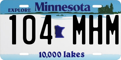 MN license plate 104MHM