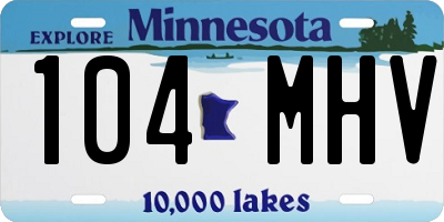 MN license plate 104MHV