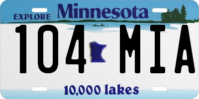 MN license plate 104MIA
