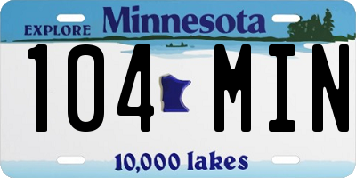 MN license plate 104MIN