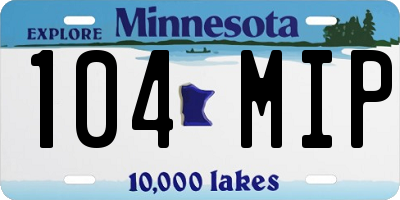 MN license plate 104MIP