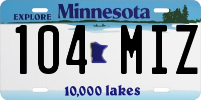 MN license plate 104MIZ