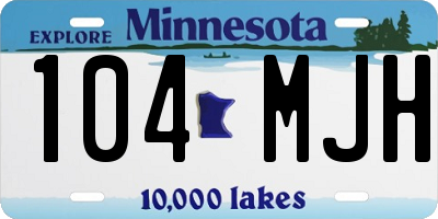 MN license plate 104MJH