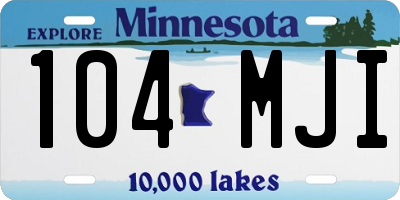 MN license plate 104MJI