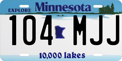 MN license plate 104MJJ