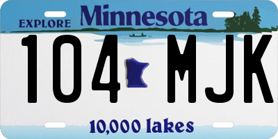 MN license plate 104MJK
