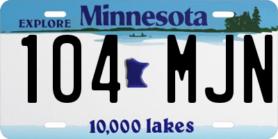 MN license plate 104MJN
