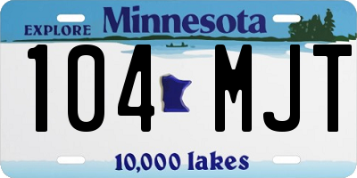 MN license plate 104MJT
