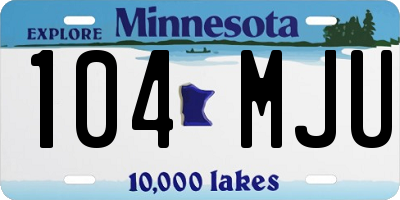 MN license plate 104MJU