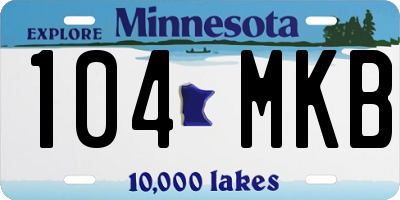 MN license plate 104MKB
