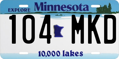 MN license plate 104MKD