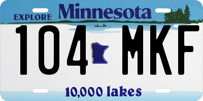 MN license plate 104MKF