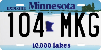 MN license plate 104MKG