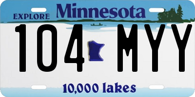 MN license plate 104MYY