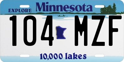 MN license plate 104MZF