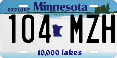 MN license plate 104MZH