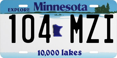 MN license plate 104MZI