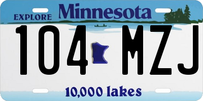 MN license plate 104MZJ