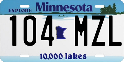 MN license plate 104MZL