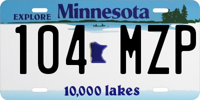 MN license plate 104MZP