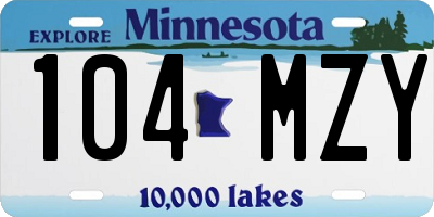 MN license plate 104MZY